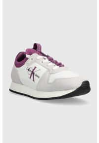Calvin Klein Jeans sneakersy YW0YW00840 RUNNER SOCK LACEUP NY-LTH W kolor fioletowy. Nosek buta: okrągły. Zapięcie: sznurówki. Kolor: fioletowy. Materiał: guma #2