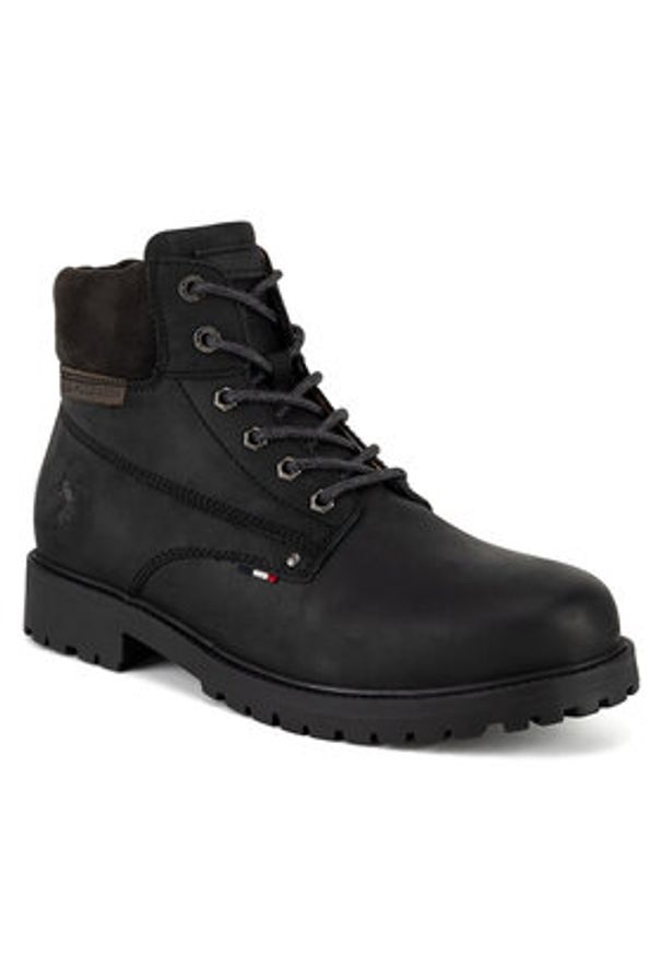 U.S. Polo Assn. Trapery YUMI002M/DL1 Czarny. Kolor: czarny. Materiał: nubuk, skóra