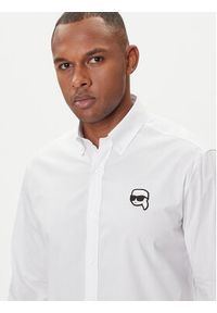 Karl Lagerfeld - KARL LAGERFELD Koszula 605911 554671 Biały Slim Fit. Typ kołnierza: dekolt w karo. Kolor: biały. Materiał: bawełna #4