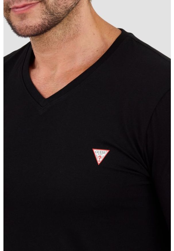 Guess - GUESS Czarny męski longsleeve Core Tee, Rozmiar M. Kolor: czarny. Długość rękawa: długi rękaw