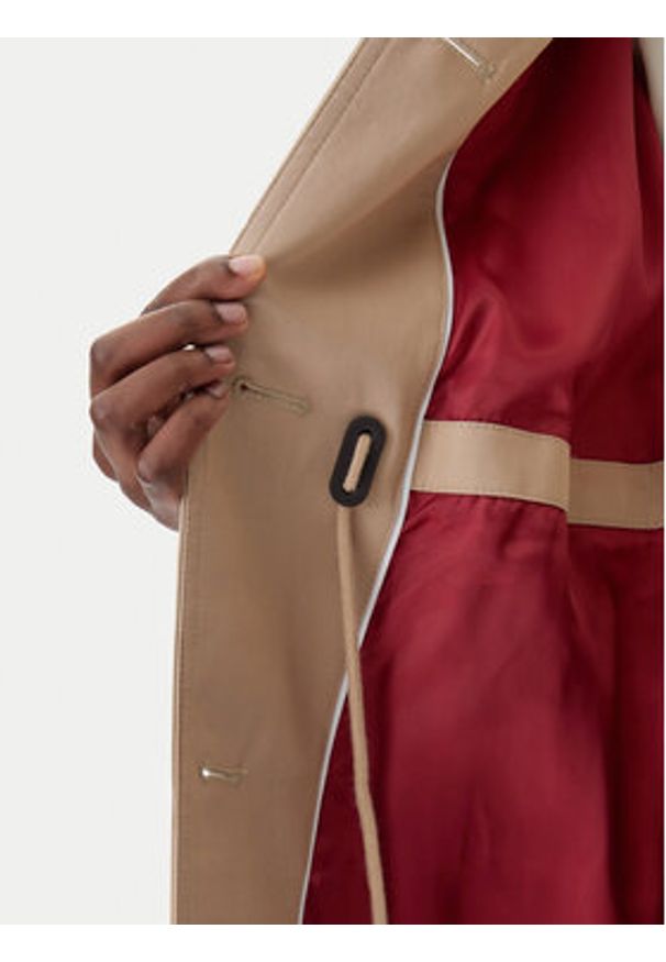 TOMMY HILFIGER - Tommy Hilfiger Parka Essential WW0WW43742 Beżowy Regular Fit. Kolor: beżowy. Materiał: bawełna