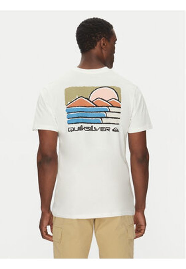 Quiksilver T-Shirt EQYZT08038 Écru Regular Fit. Materiał: bawełna