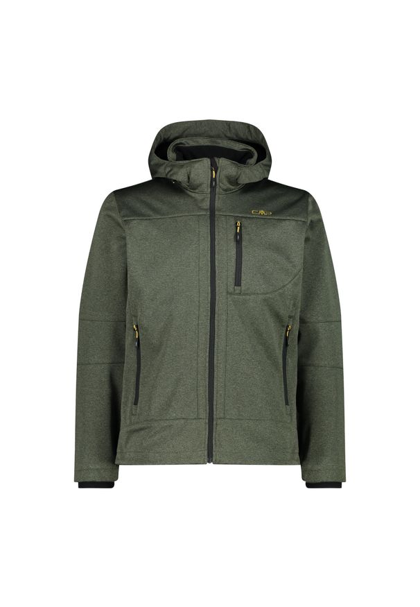 Kurtka męska turystyczna CMP M. Typ kołnierza: kaptur. Kolor: zielony. Materiał: softshell. Sport: turystyka piesza