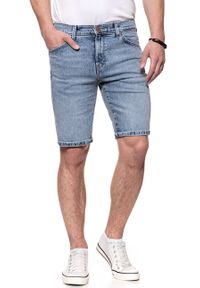 Wrangler - SPODENKI MĘSKIE WRANGLER DENIM SHORT LIGHT MARBLE W14CRE19J. Materiał: denim #8