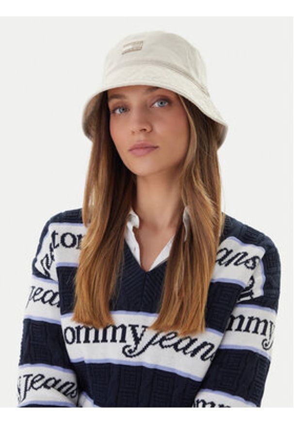 Tommy Jeans Kapelusz Heritage Bucket AW0AW17581 Beżowy. Kolor: beżowy. Materiał: bawełna