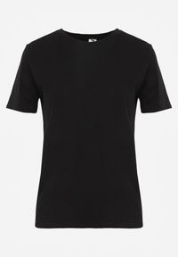 Renee - Czarny T-shirt z Krótkim Rękawem z Gładkiej Bawełny Jaellora. Kolor: czarny. Materiał: bawełna. Długość rękawa: krótki rękaw. Długość: krótkie. Wzór: gładki. Styl: elegancki, klasyczny #7