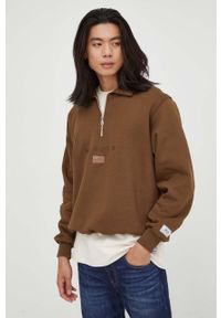 Mercer Amsterdam bluza bawełniana kolor brązowy z aplikacją. Kolor: brązowy. Materiał: bawełna. Długość: krótkie. Wzór: aplikacja #7