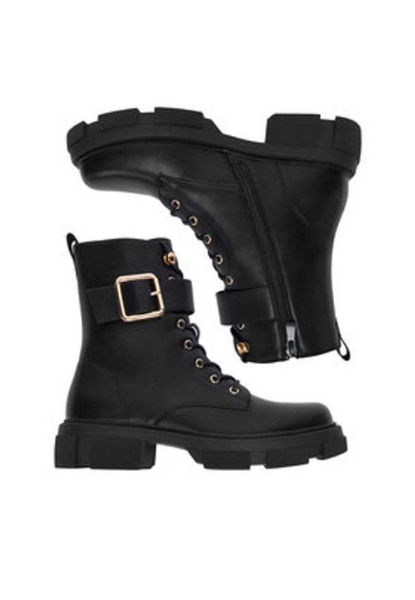 DeeZee Trzewiki HX21050-16 Czarny. Kolor: czarny. Materiał: syntetyk, materiał