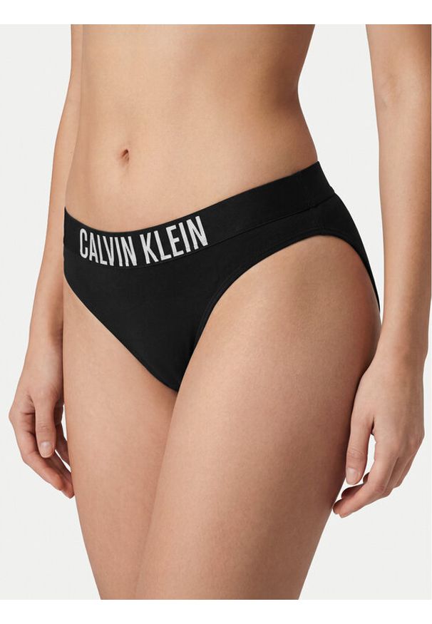 Calvin Klein Swimwear Dół od bikini LV00Q61221 Czarny. Kolor: czarny. Materiał: syntetyk