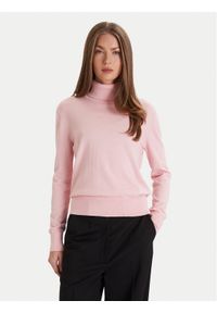 Calvin Klein Golf LV044D371G Beżowy Regular Fit. Typ kołnierza: golf. Kolor: beżowy. Materiał: syntetyk