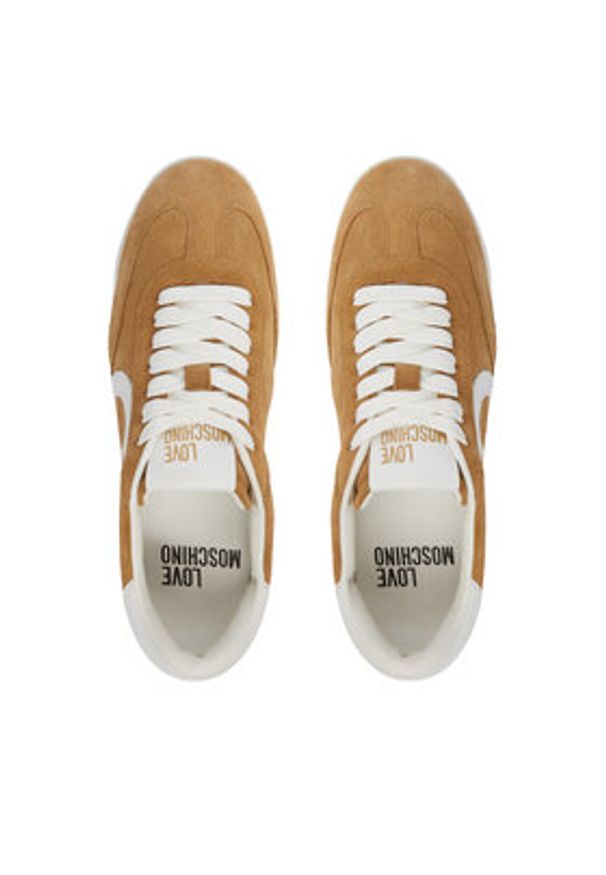 Love Moschino - LOVE MOSCHINO Sneakersy JA15112G1OIG0104 Beżowy. Kolor: beżowy. Materiał: zamsz, skóra