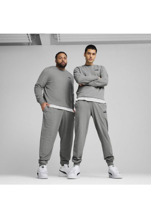 Puma - Męskie spodnie Essentials z logo No. 1 z dżerseju PUMA Medium Gray Heather. Kolor: szary. Materiał: jersey. Sport: fitness
