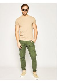 TOMMY HILFIGER - Tommy Hilfiger T-Shirt Strech MW0MW10800 Brązowy Slim Fit. Kolor: brązowy. Materiał: bawełna #4