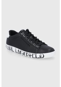Karl Lagerfeld Buty skórzane kolor czarny na płaskiej podeszwie. Nosek buta: okrągły. Zapięcie: sznurówki. Kolor: czarny. Materiał: skóra. Obcas: na płaskiej podeszwie #4