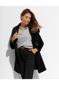 CINZIA ROCCA - Czarny płaszcz z wełny alpaki. Kolor: czarny. Materiał: wełna #4