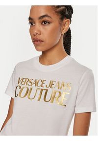 Versace Jeans Couture T-Shirt 77HAHT01 CJ00T Biały Regular Fit. Kolor: biały. Materiał: bawełna #4