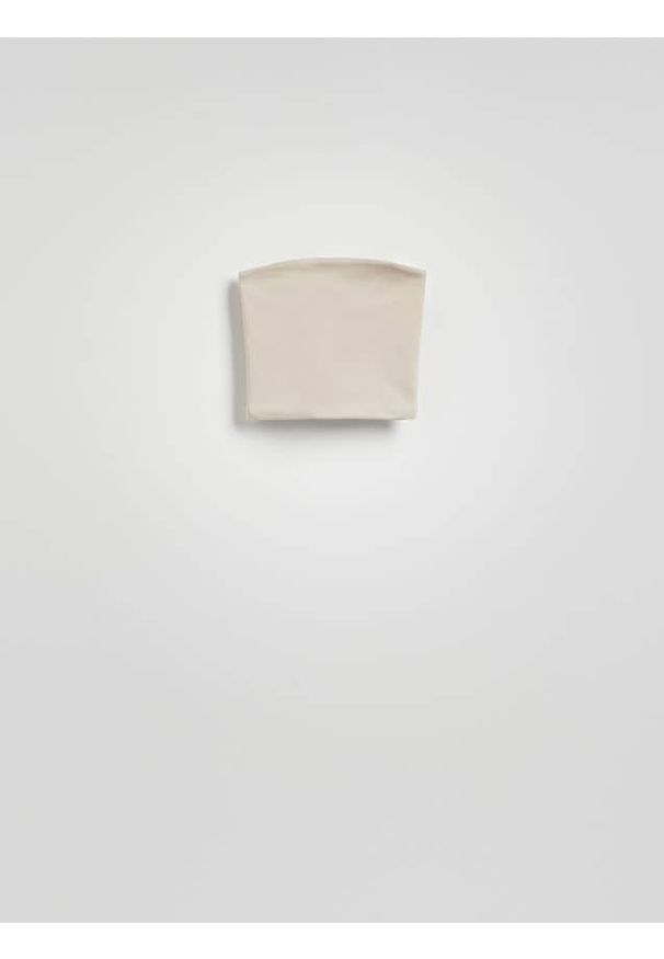 Reserved - Top bandeau - beżowy. Kolor: beżowy. Materiał: dzianina. Wzór: gładki