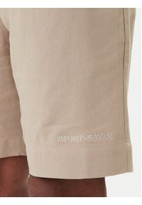 Emporio Armani Szorty materiałowe EM000681 AF20590 U6213 Beżowy Regular Fit. Kolor: beżowy. Materiał: len #5