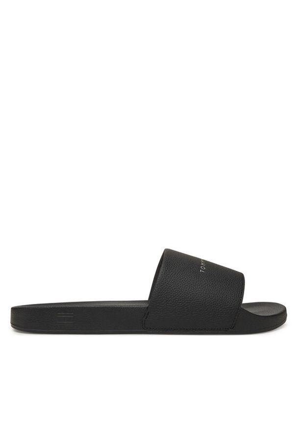 TOMMY HILFIGER - Tommy Hilfiger Klapki Hilifger Nyc Pool Slide FM0FM05432 Czarny. Kolor: czarny. Materiał: skóra