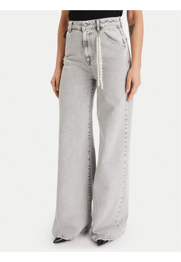 ViCOLO Jeansy DF5127 Szary Wide Fit. Kolor: szary