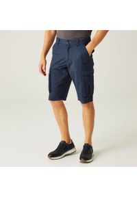 Regatta - Męskie spodenki cargo Shorebay Vintage Look. Kolor: niebieski. Materiał: bawełna. Sport: turystyka piesza