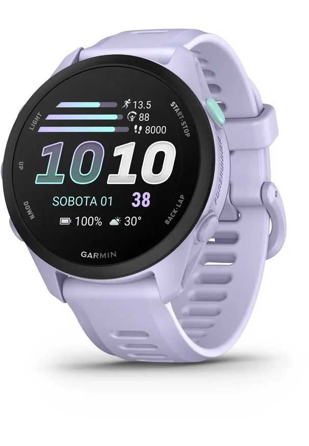 GARMIN - Zegarek sportowy Garmin Forerunner 70 Fioletowy (010-04307-03). Kolor: fioletowy. Styl: sportowy
