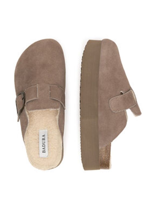 Badura Klapki TS6207-02 Szary. Kolor: szary. Materiał: skóra, zamsz