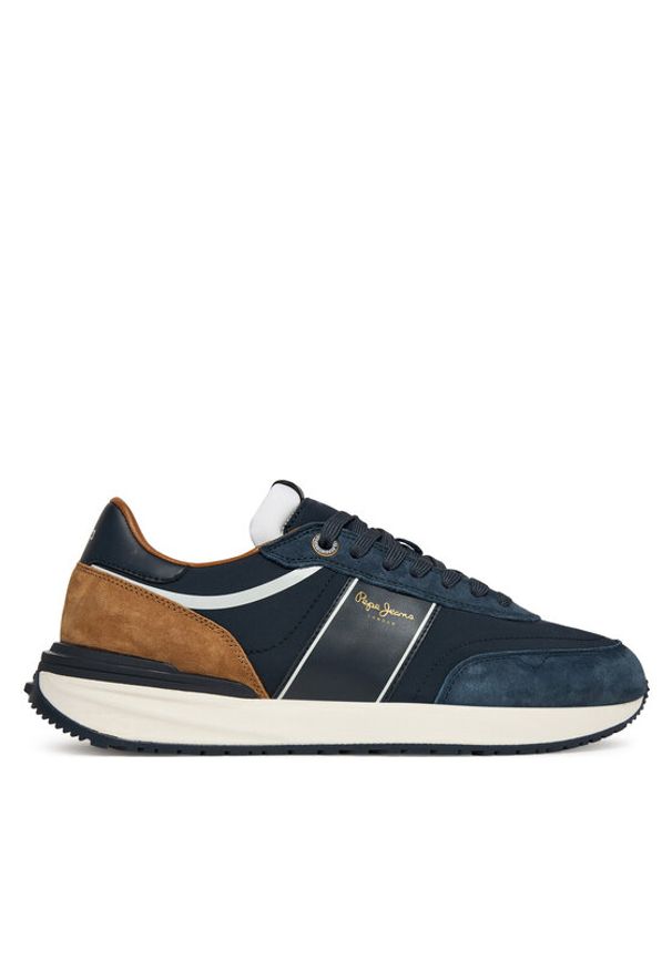 Pepe Jeans Sneakersy Buster Serie M PMS600008 Granatowy. Kolor: niebieski. Materiał: skóra, zamsz