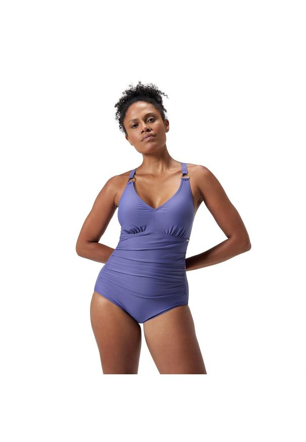 Strój kąpielowy jednoczęściowy damski na basen Speedo Shaping V Neck. Kolor: fioletowy