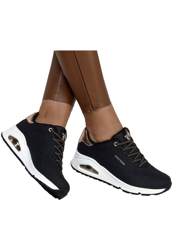skechers - Buty na co dzień damskie SKECHERS UNO - SHIMMER. Okazja: na co dzień. Kolor: wielokolorowy, czarny. Model: Skechers Sport. Sport: turystyka piesza