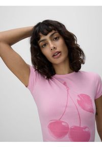 Reserved - T-shirt z nadrukiem - pastelowy róż. Kolor: różowy. Materiał: bawełna. Wzór: nadruk