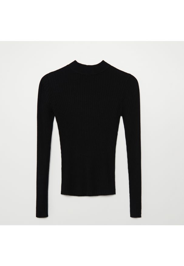 Cropp - Sweter z półgolfem - Czarny. Kolor: czarny