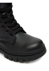 TOMMY HILFIGER - Tommy Hilfiger Trapery Lace-Up Bootie T3A5-34046-1695 S Czarny. Kolor: czarny. Materiał: skóra #4