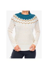 Fjällräven - Sweter damski Fjallraven Ovik Knit Sweater. Kolor: biały. Sport: turystyka piesza