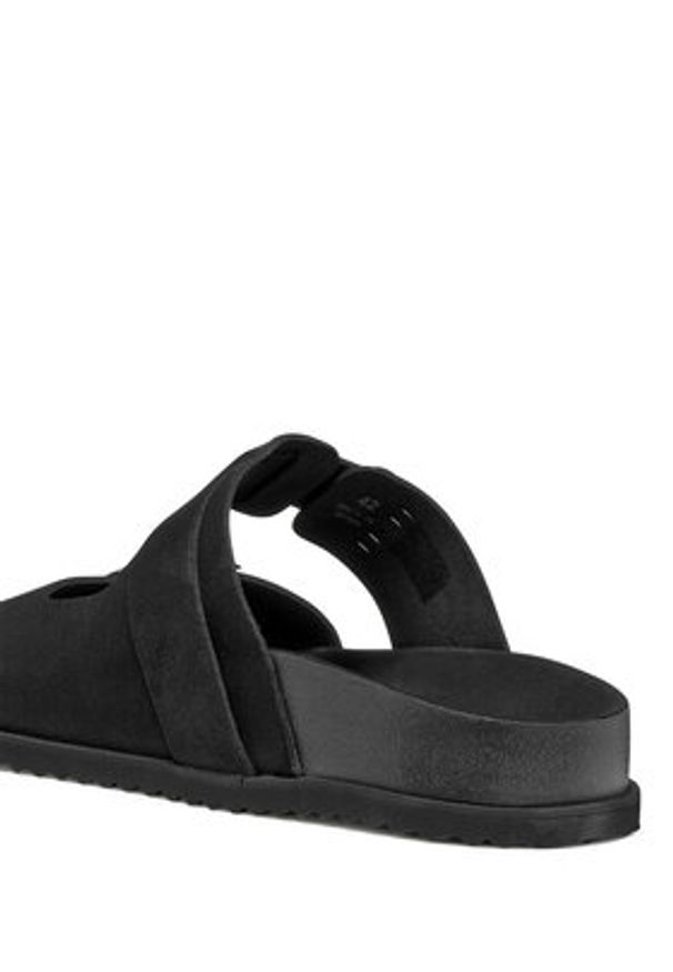 Geox Klapki U Parnaiba U651KA 00022 C9999 Czarny. Kolor: czarny. Materiał: skóra, zamsz