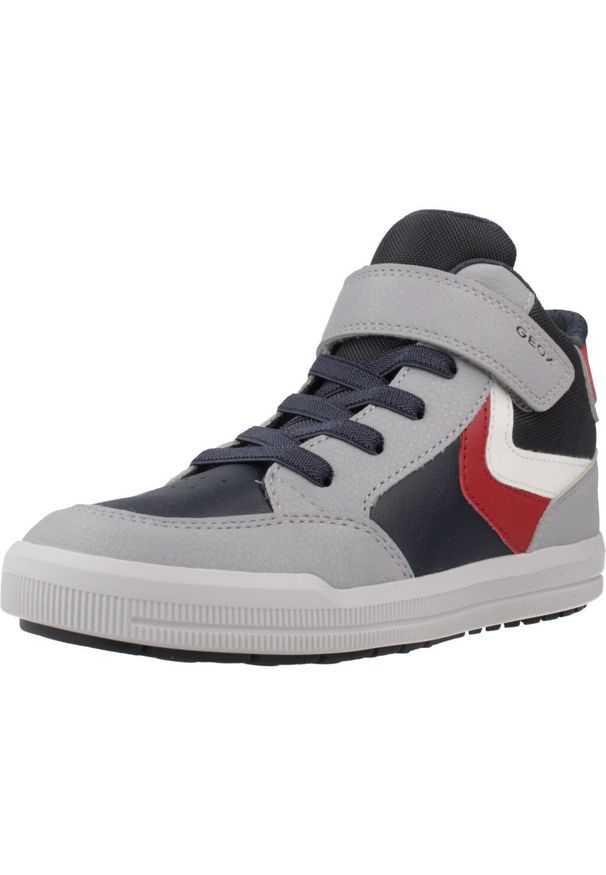 Geox - Buty GEOX J ARZACH Szary. Kolor: szary. Materiał: syntetyk, tkanina. Sport: turystyka piesza