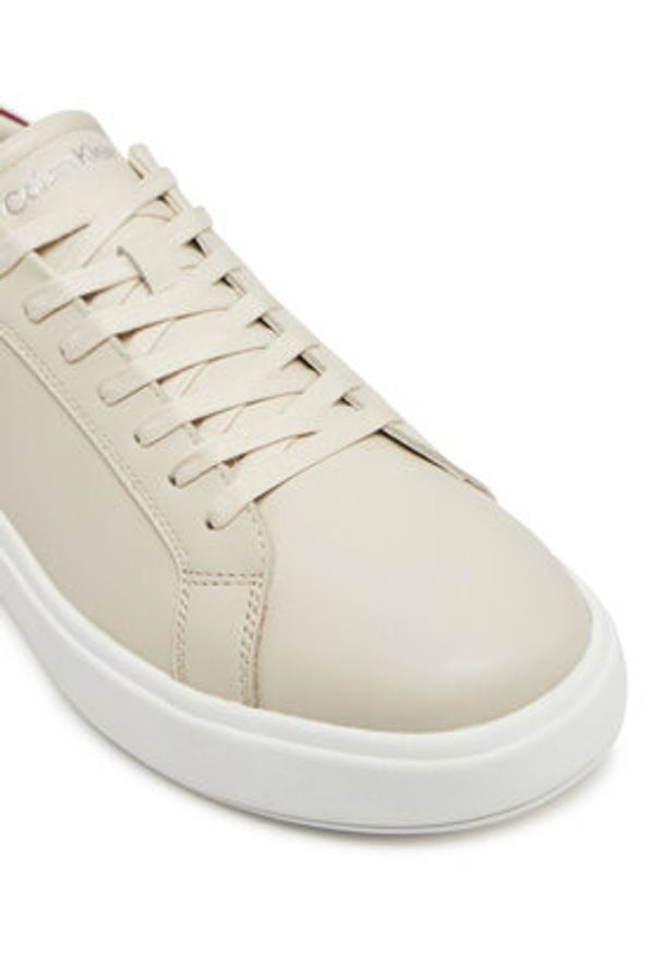 Calvin Klein Sneakersy HM0HM01016 Beżowy. Kolor: beżowy. Materiał: skóra