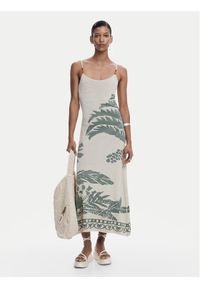 Desigual Sukienka letnia Marsella 25SWVF11 Beżowy Slim Fit. Kolor: beżowy. Materiał: syntetyk. Sezon: lato