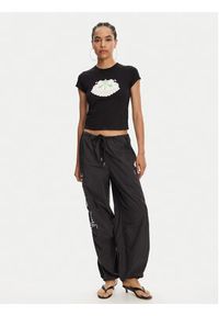 Juicy Couture T-Shirt Hibiscus JCGCT125041 Czarny Slim Fit. Kolor: czarny. Materiał: bawełna #4