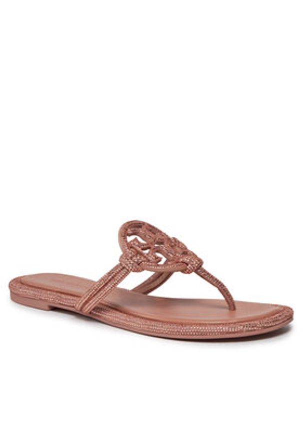 Tory Burch Japonki Miller Knotted Pave 152177 Różowy. Kolor: różowy. Materiał: skóra