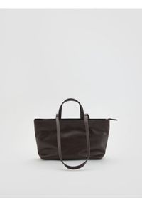 Reserved - Torebka shopper - ciemnobrązowy. Kolor: brązowy. Materiał: skórzane #1