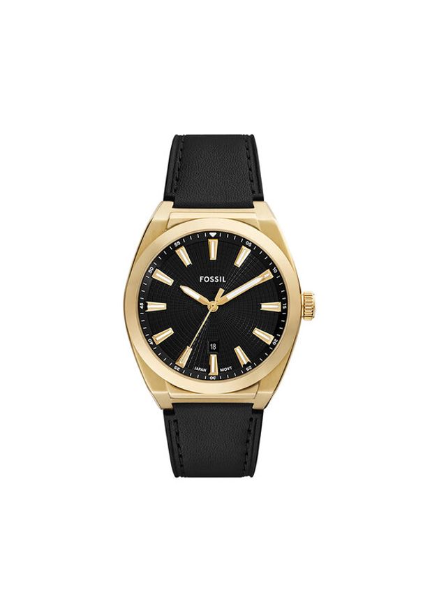 Fossil Zegarek FS6089 Czarny. Kolor: czarny. Materiał: skóra