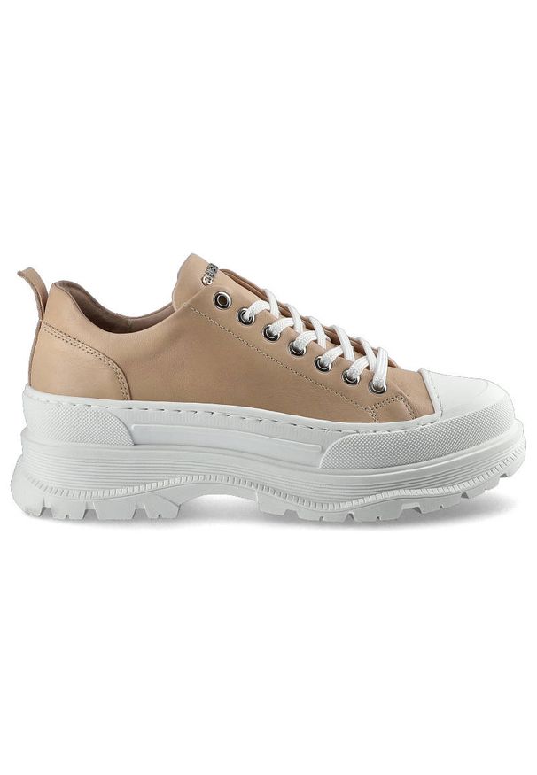 CheBello - Różowe Sneakersy Chebello Damskie Półbuty. Zapięcie: sznurówki. Kolor: różowy. Materiał: jeans, materiał, skóra. Szerokość cholewki: normalna. Sezon: lato. Obcas: na platformie. Styl: sportowy