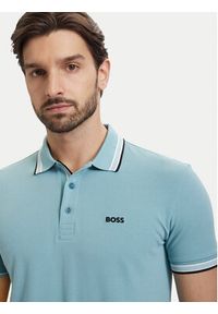 BOSS Polo Paddy 50469055 Turkusowy Regular Fit. Typ kołnierza: polo. Kolor: turkusowy. Materiał: bawełna #4