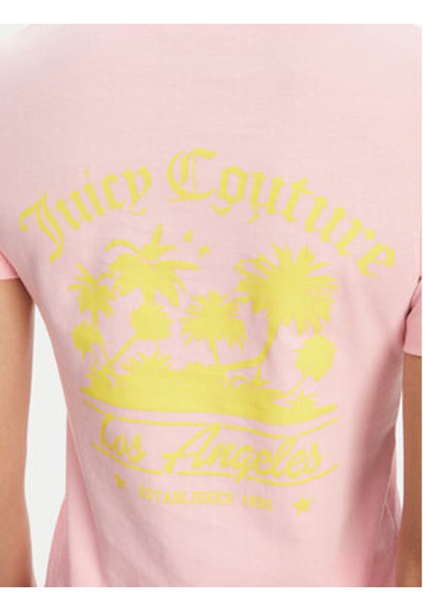 Juicy Couture T-Shirt La Beach JCWCT125319 Różowy Regular Fit. Kolor: różowy. Materiał: bawełna