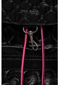 Pepe Jeans plecak LINDA BACKPACK damski kolor czarny duży gładki. Kolor: czarny. Wzór: gładki