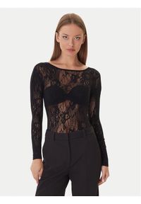 Patrizia Pepe Body 2M4484/J344-K103 Czarny Slim Fit. Kolor: czarny. Materiał: syntetyk