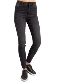 Karl Lagerfeld - KARL LAGERFELD Czarne jeansy damskie Skinny Denim. Okazja: na co dzień. Kolor: czarny. Styl: casual