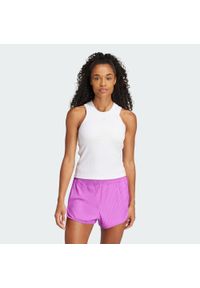 Adidas - Koszulka All Gym Seasonal Rib Tight Fit Tonal 3-Stripes Tank. Kolor: biały. Materiał: dzianina, materiał. Długość rękawa: bez rękawów