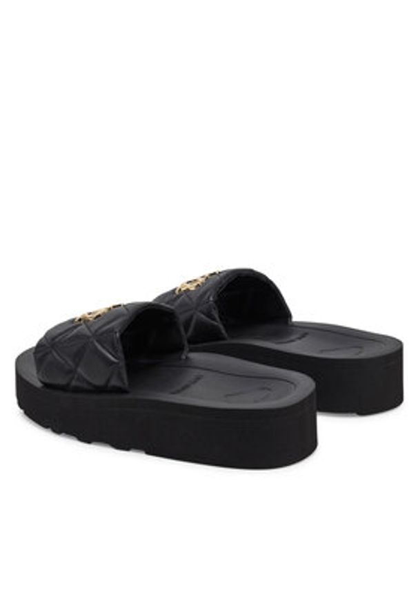 Love Moschino - LOVE MOSCHINO Klapki JA28014I1MIE0000 Czarny. Kolor: czarny. Materiał: skóra